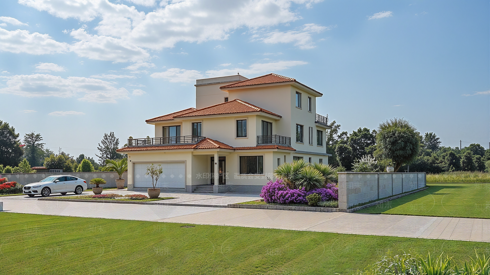 现代美式独栋别墅SU模型下载【ID:1201158514】