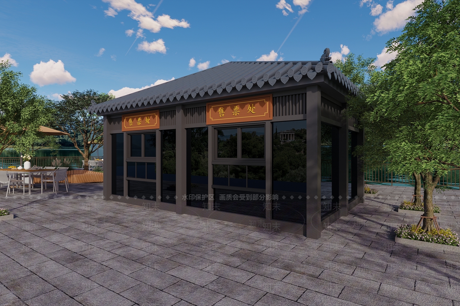 中式新中式其他商业建筑3D模型下载【ID:1201158538】