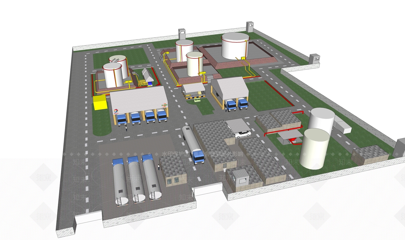 现代发电厂SU模型下载【ID:1201158958】