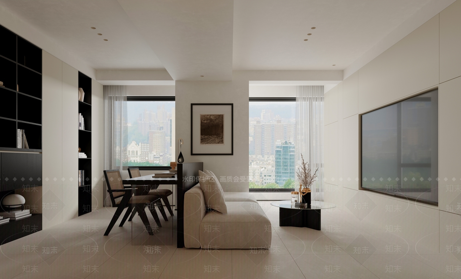 现代极简家居客厅3D模型下载【ID:1201159150】