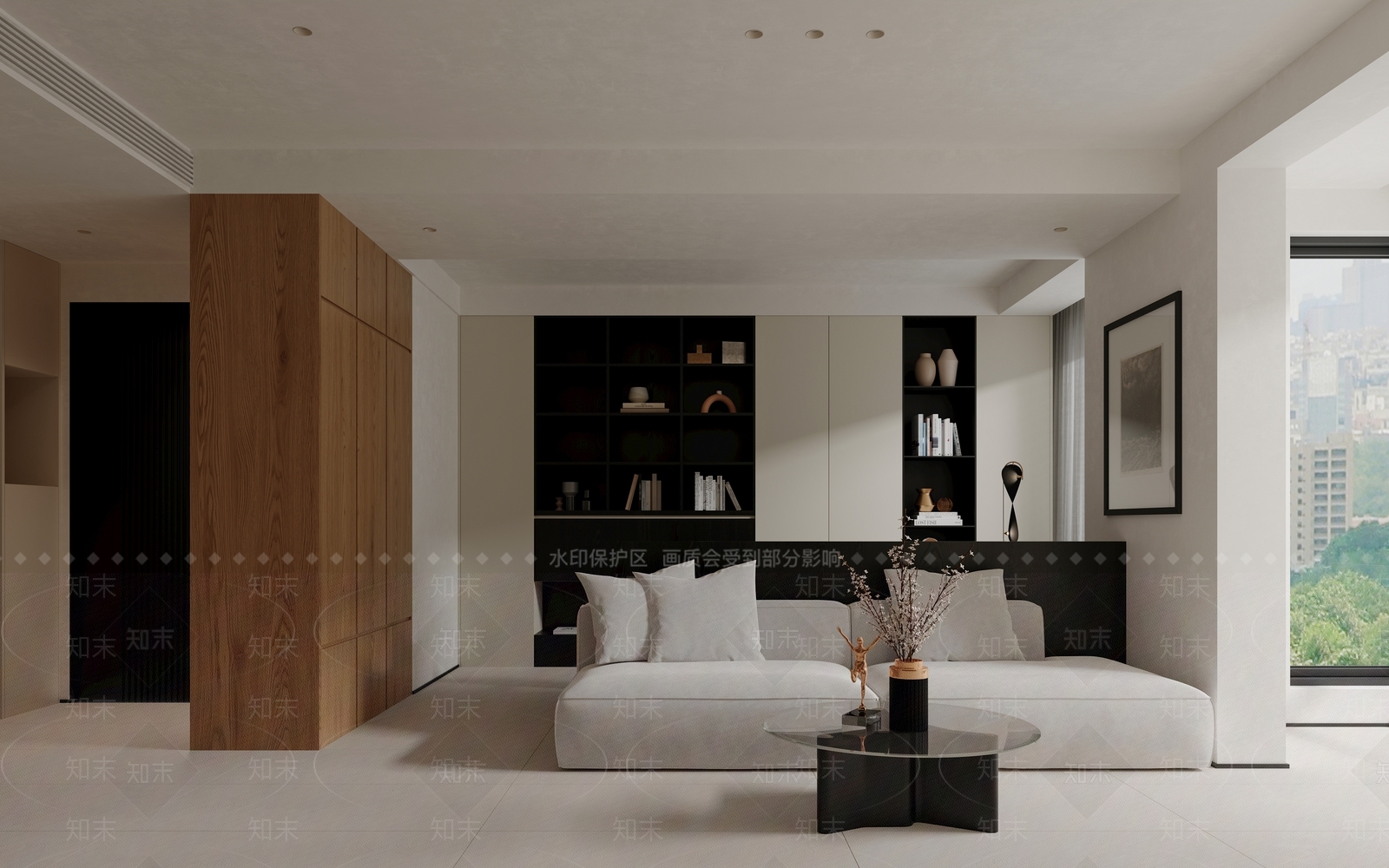 现代极简家居客厅3D模型下载【ID:1201159150】