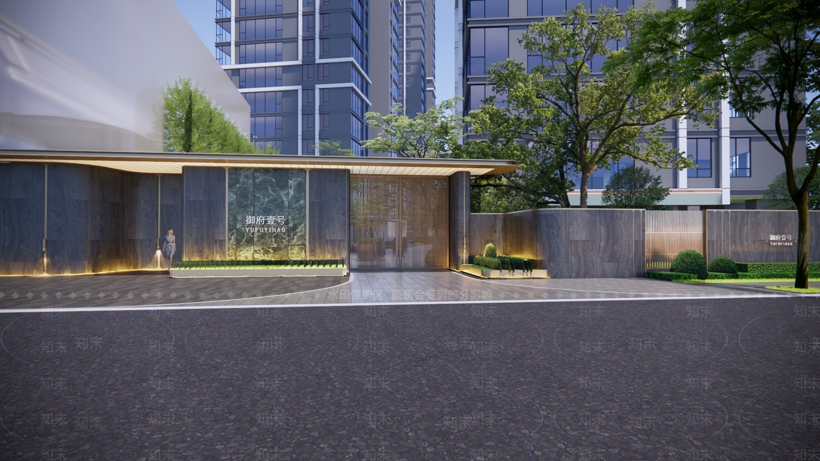 现代小区景观SU模型下载【ID:1201162516】