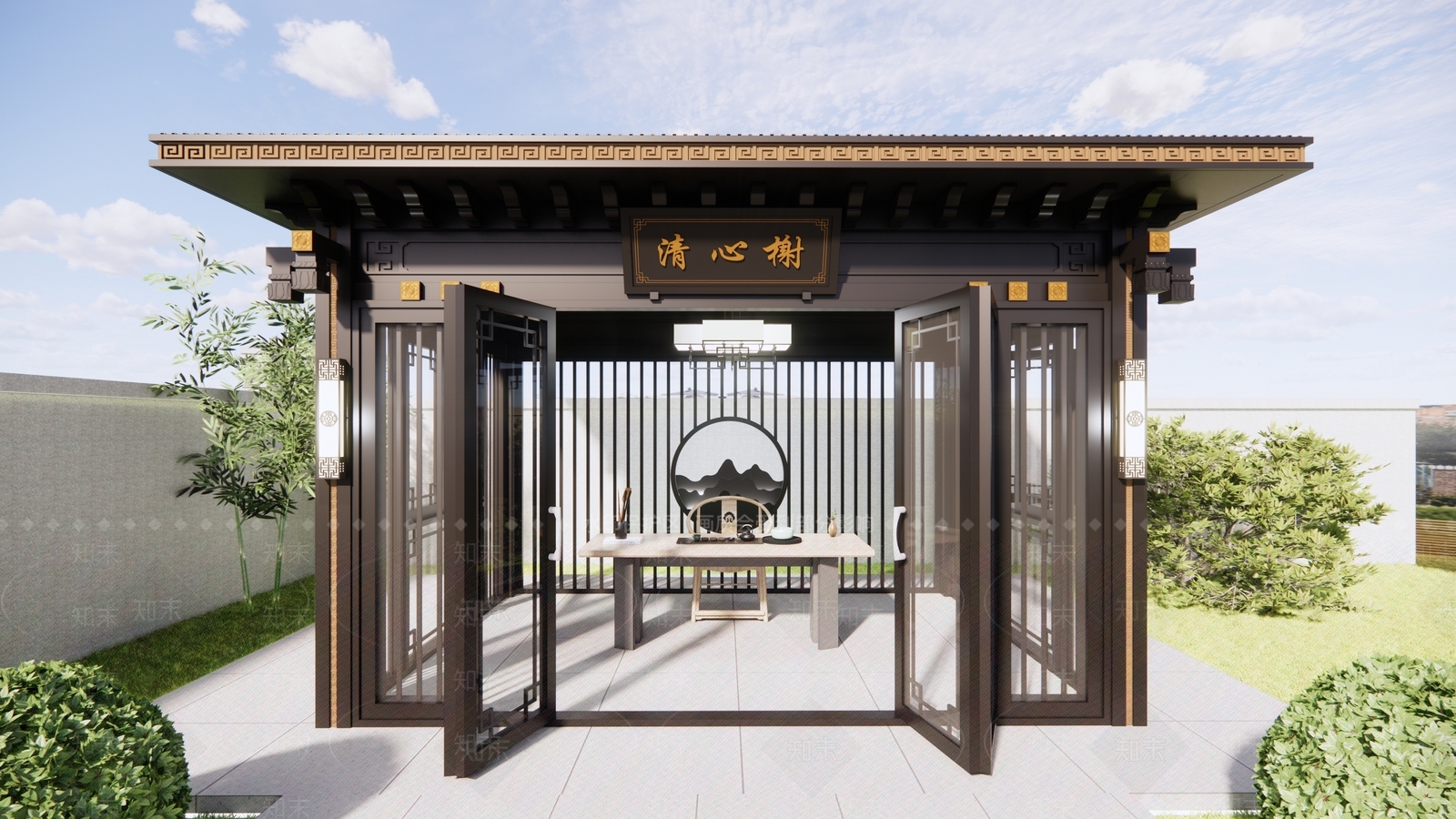 新中式中式亭子SU模型下载【ID:1201164054】