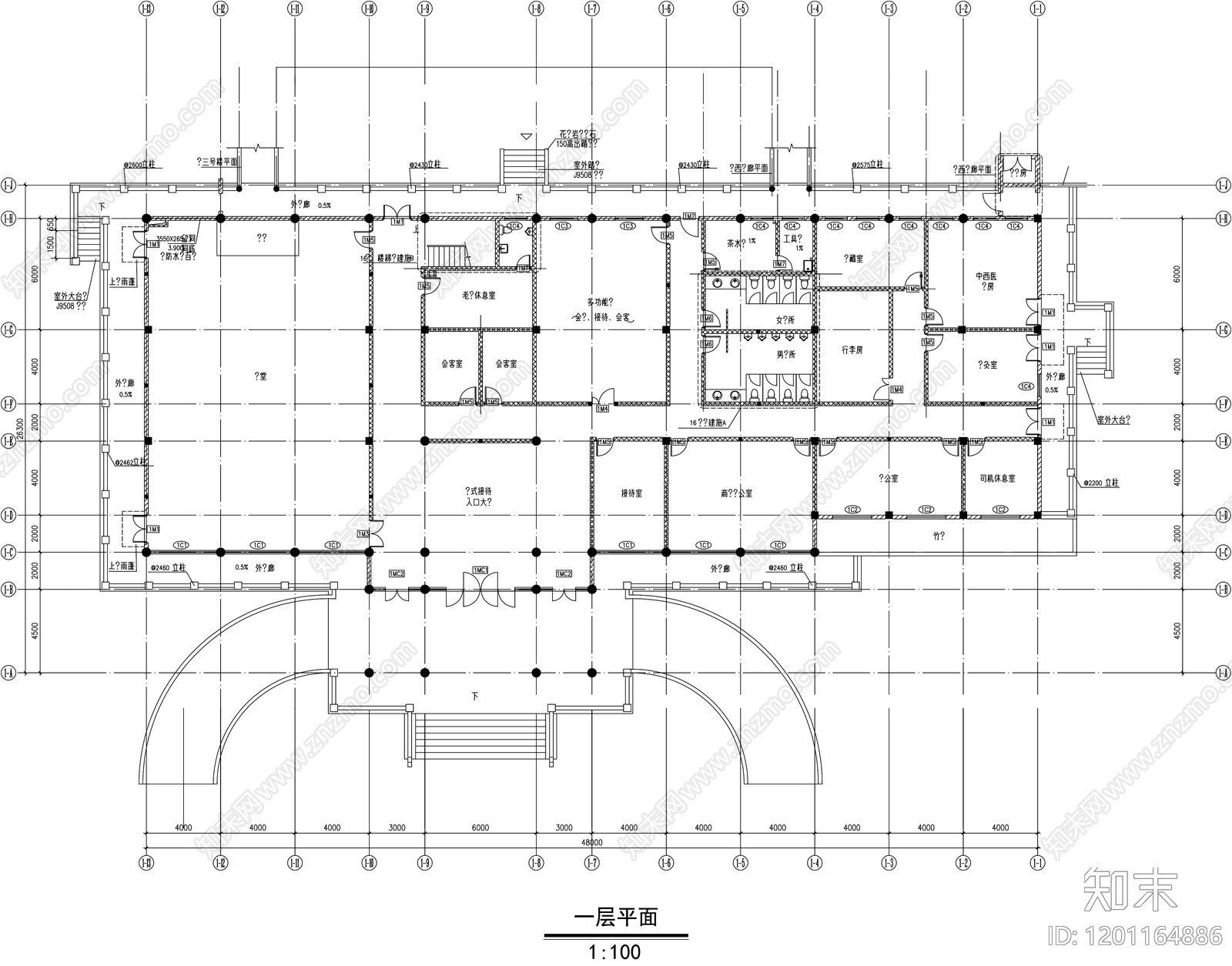 仿古建筑cad施工图下载【ID:1201164886】
