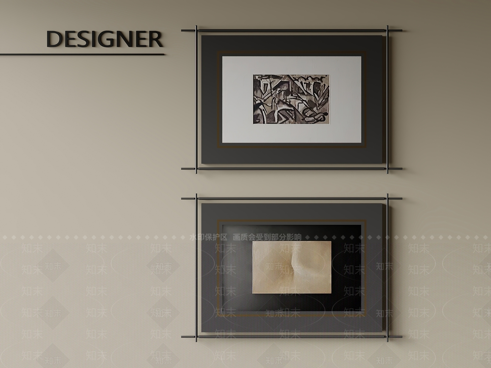 现代中古挂画3D模型下载【ID:1201166578】