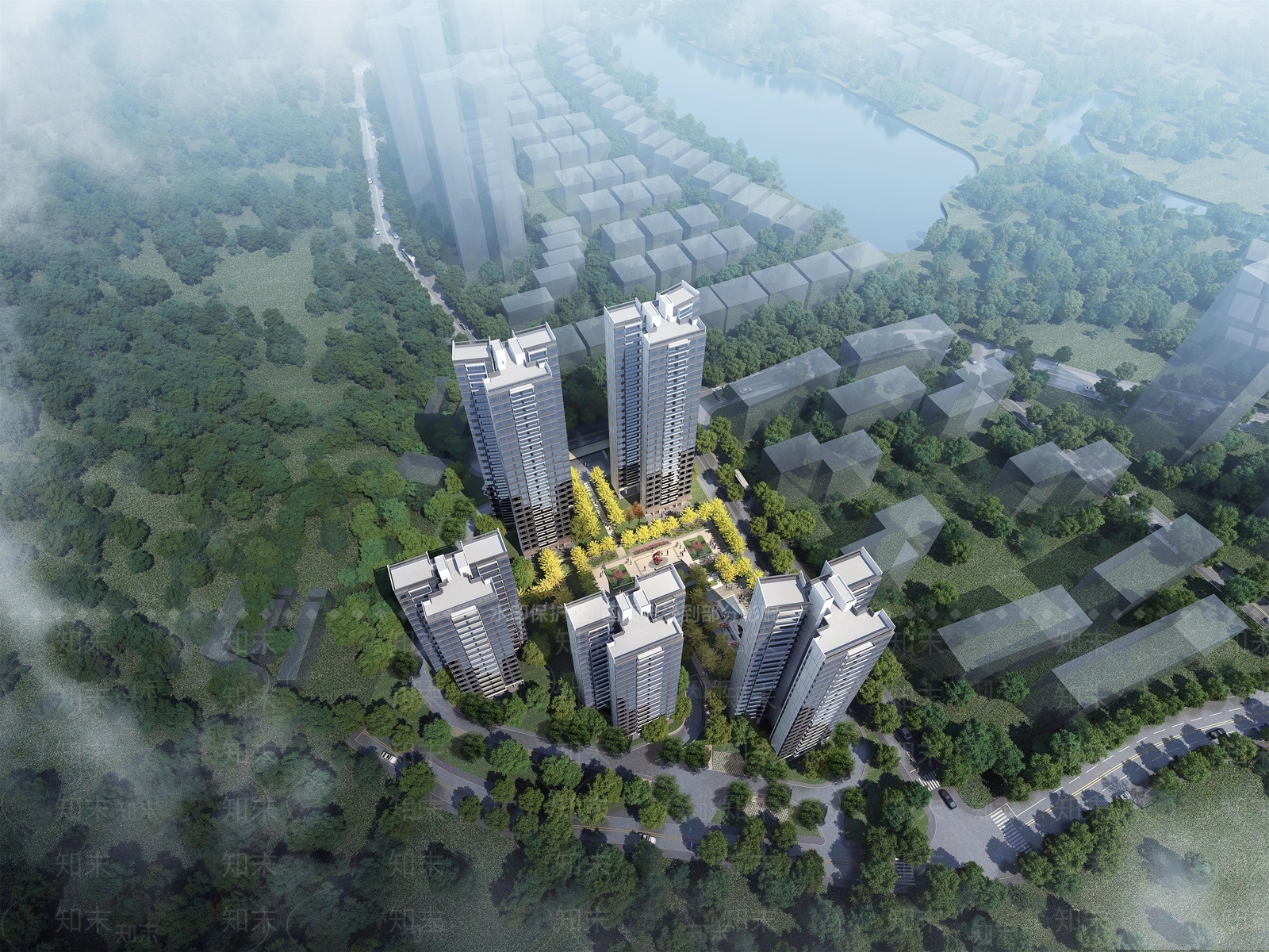 现代小区建筑SU模型下载【ID:1201167752】
