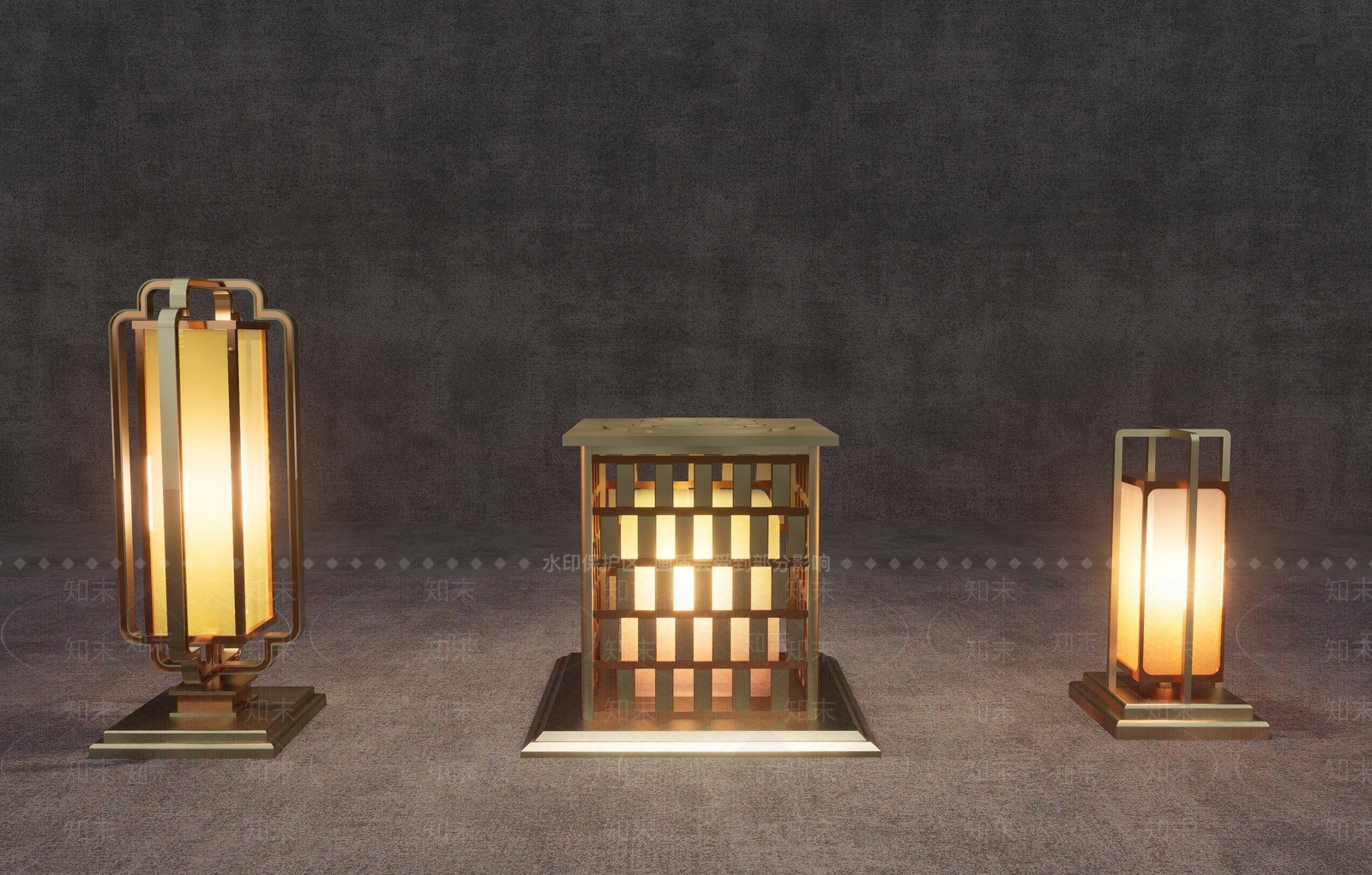 中式新中式落地灯SU模型下载【ID:1201170337】