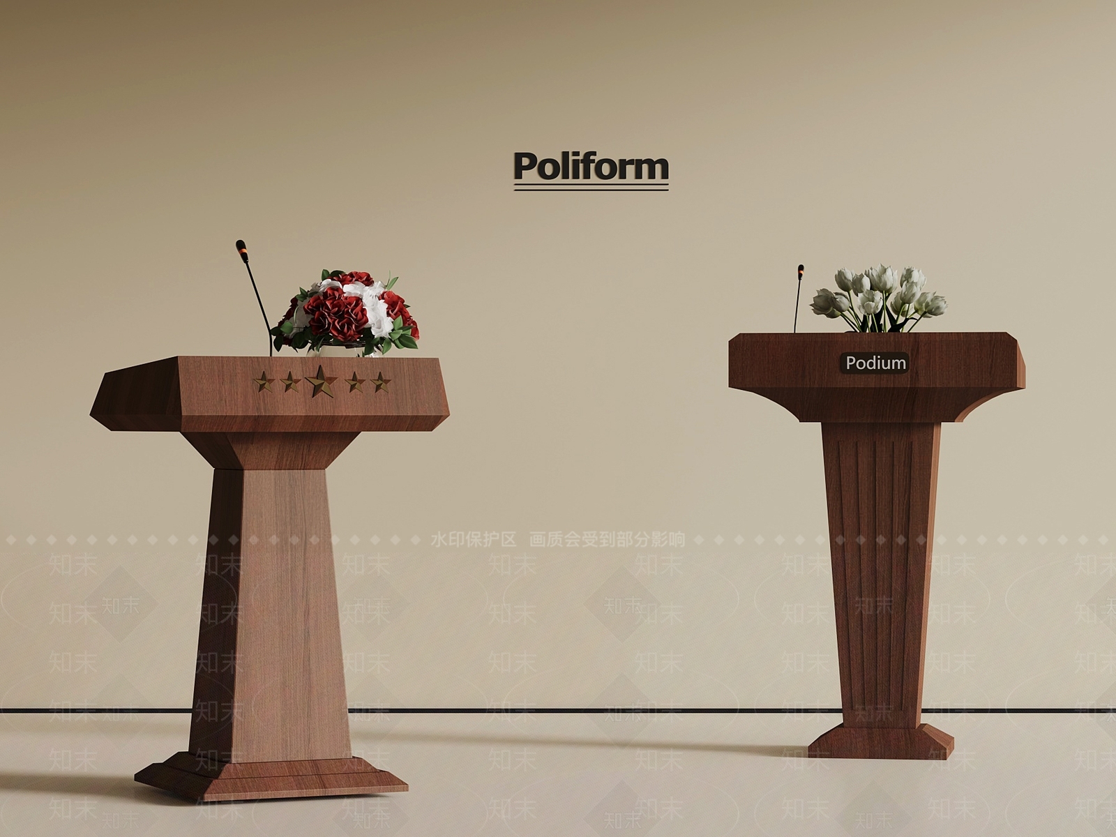 现代讲台3D模型下载【ID:1201170635】