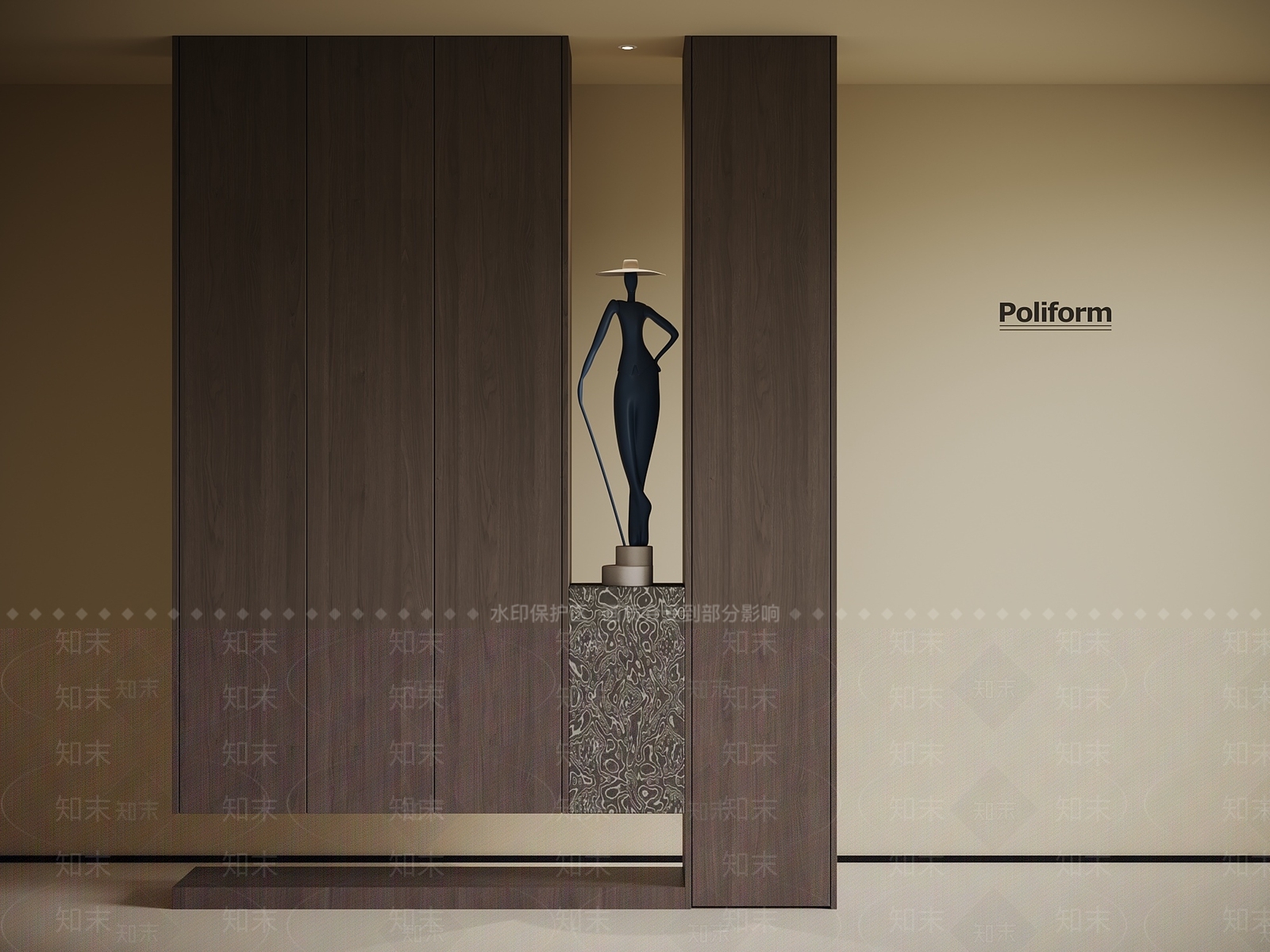 现代意式鞋柜3D模型下载【ID:1201172243】