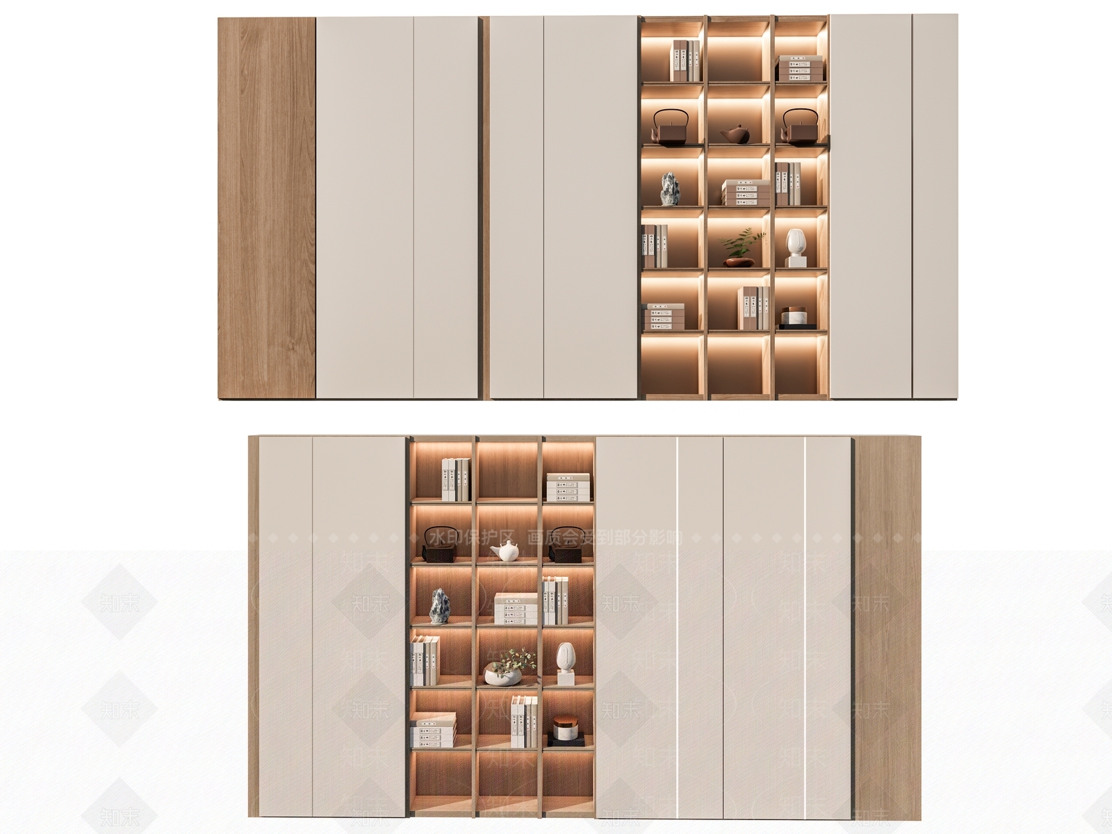 新中式现代博古架3D模型下载【ID:1201172344】