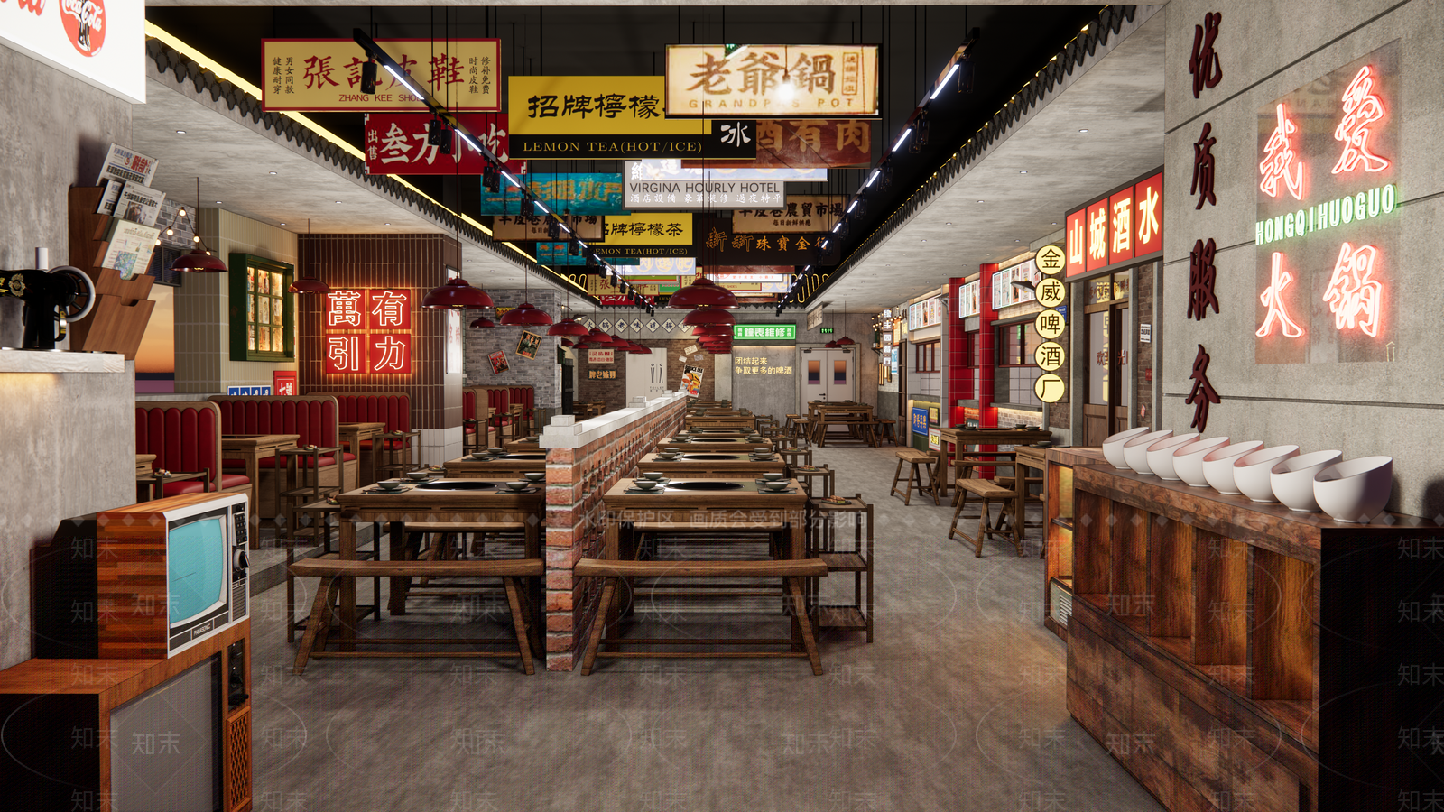 复古火锅店SU模型下载【ID:1201173062】