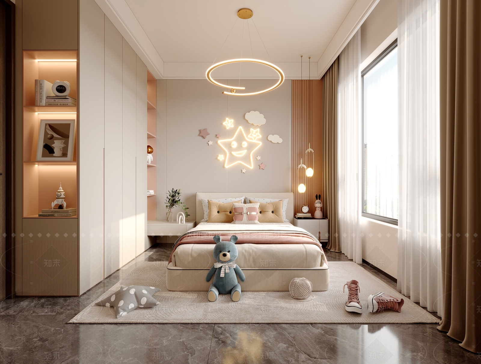 现代通用儿童房3D模型下载【ID:1215193292】