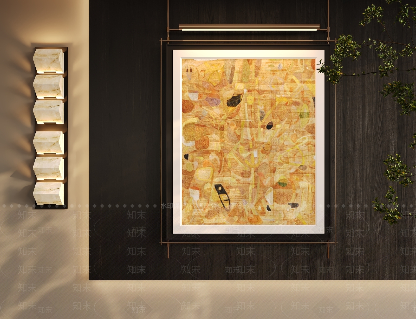 现代极简挂画3D模型下载【ID:1201175793】