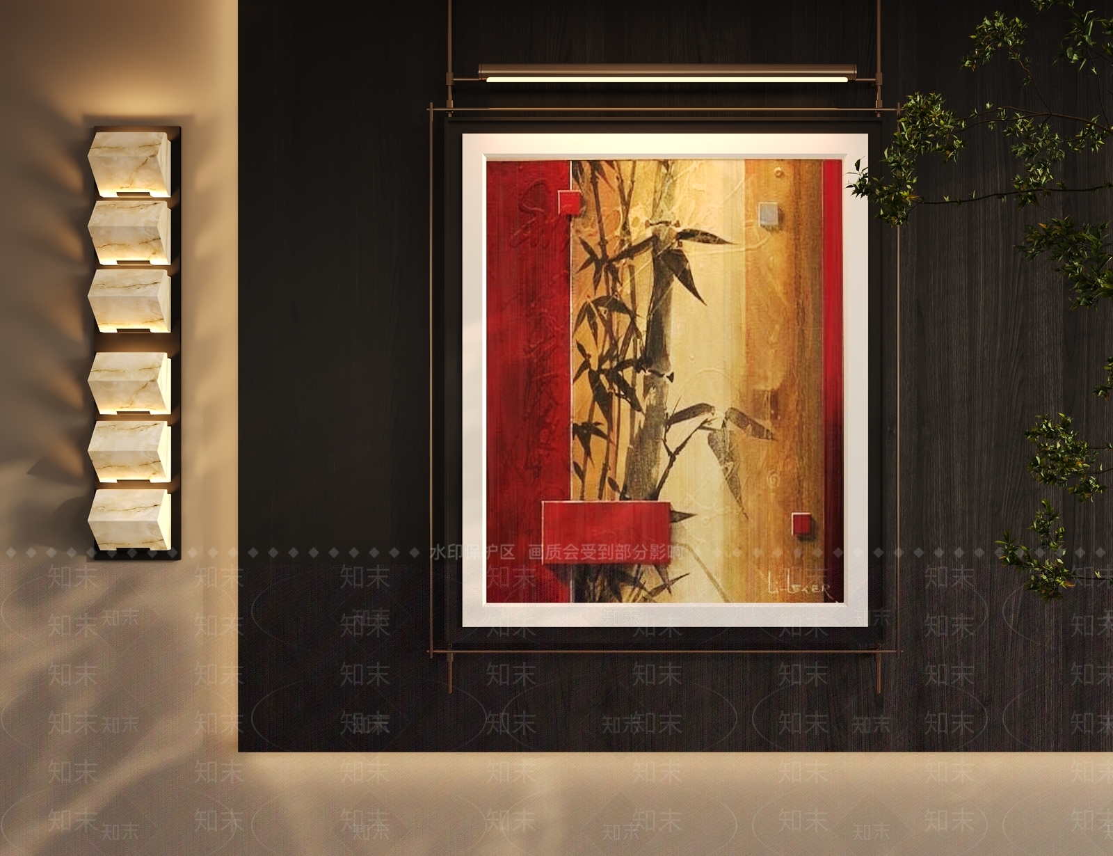 中式新中式挂画3D模型下载【ID:1201175972】