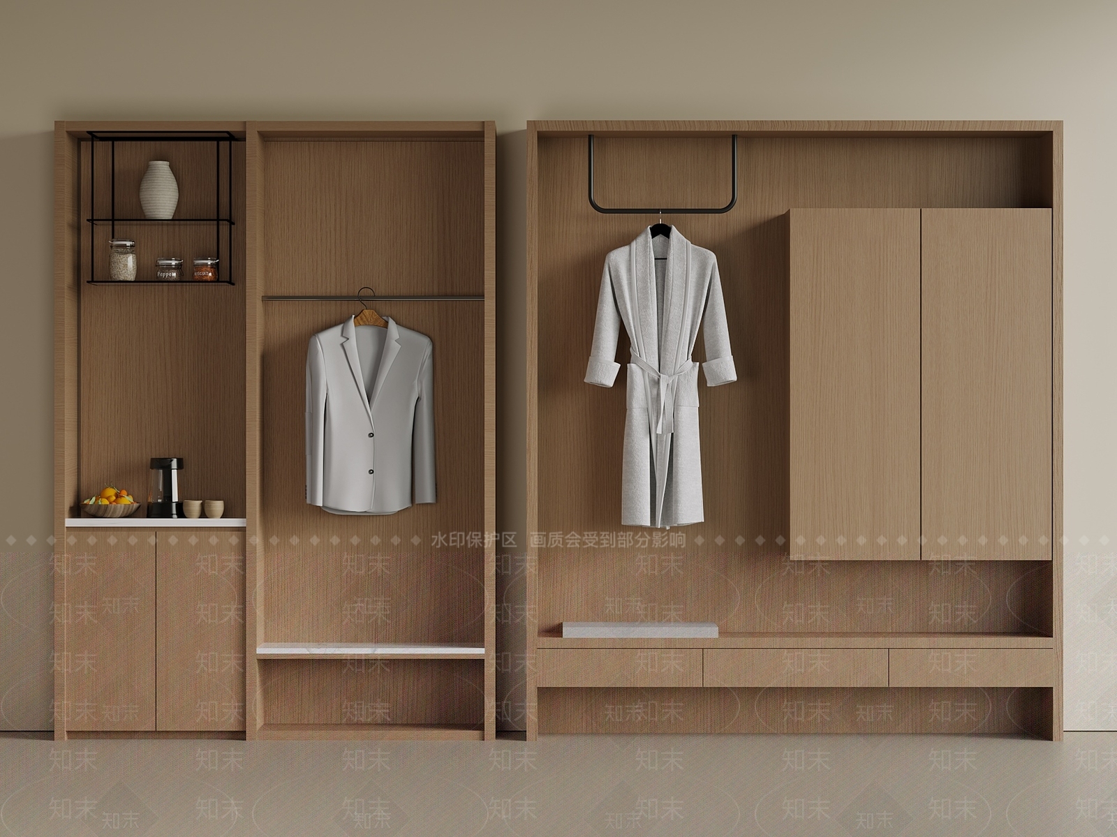 现代衣柜SU模型下载【ID:1201176955】