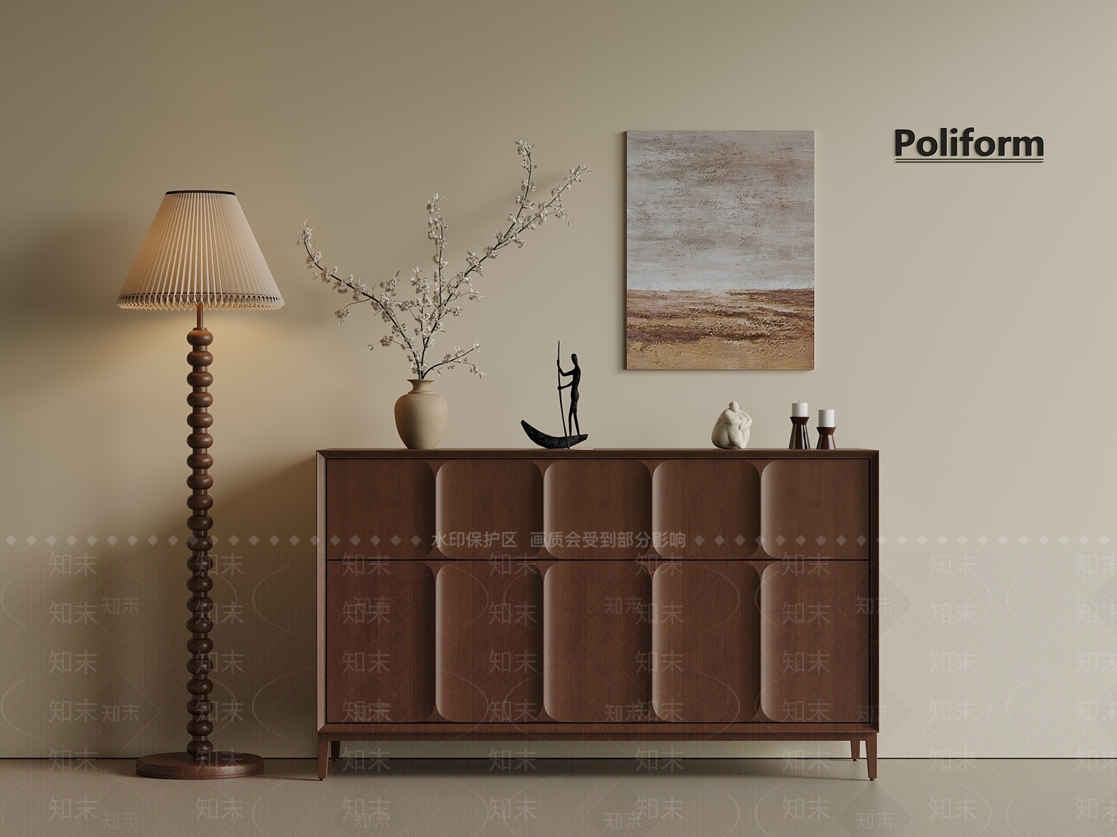 中古新中式玄关柜3D模型下载【ID:1201177462】