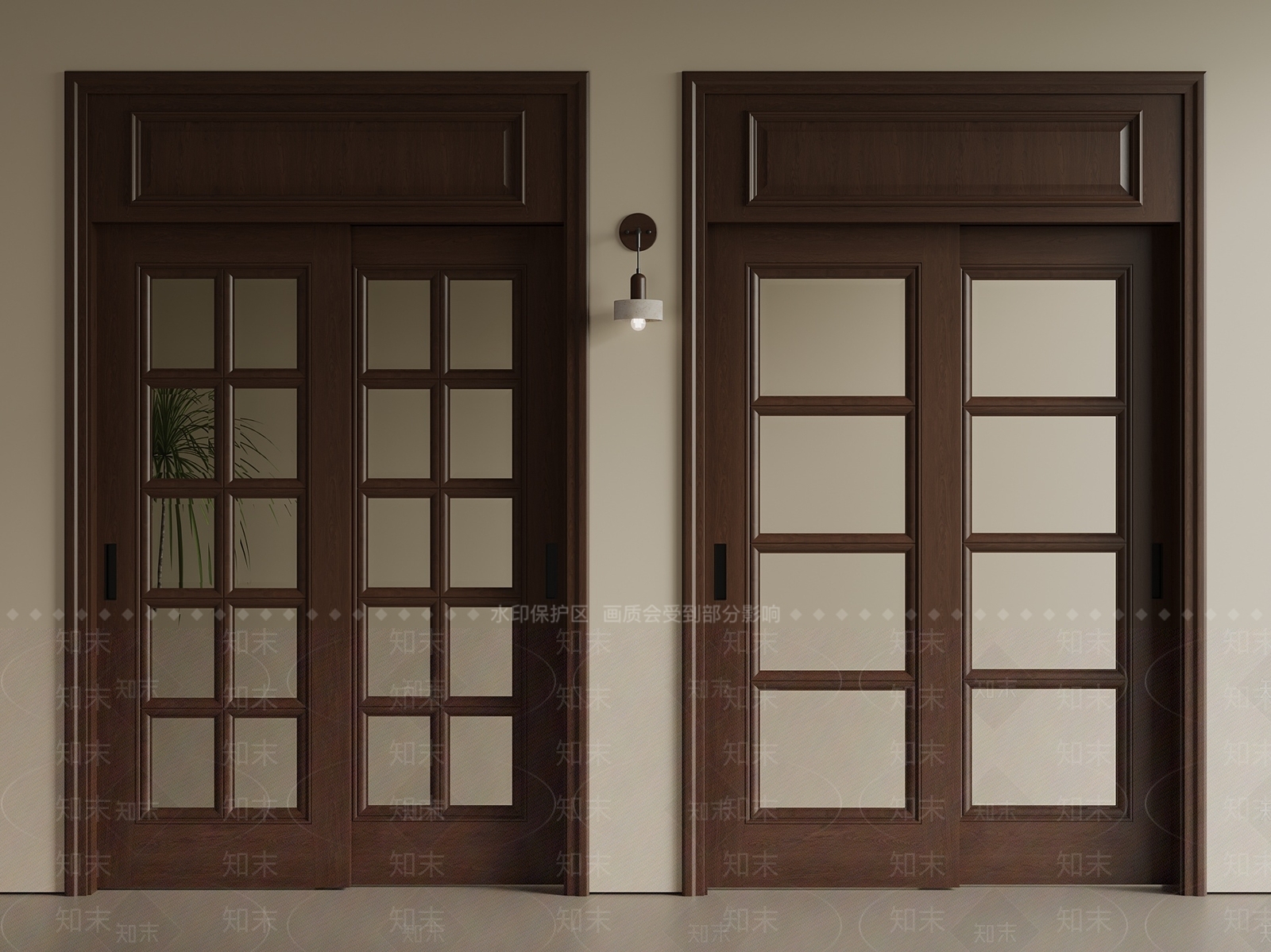 中古新中式推拉门SU模型下载【ID:1201177833】