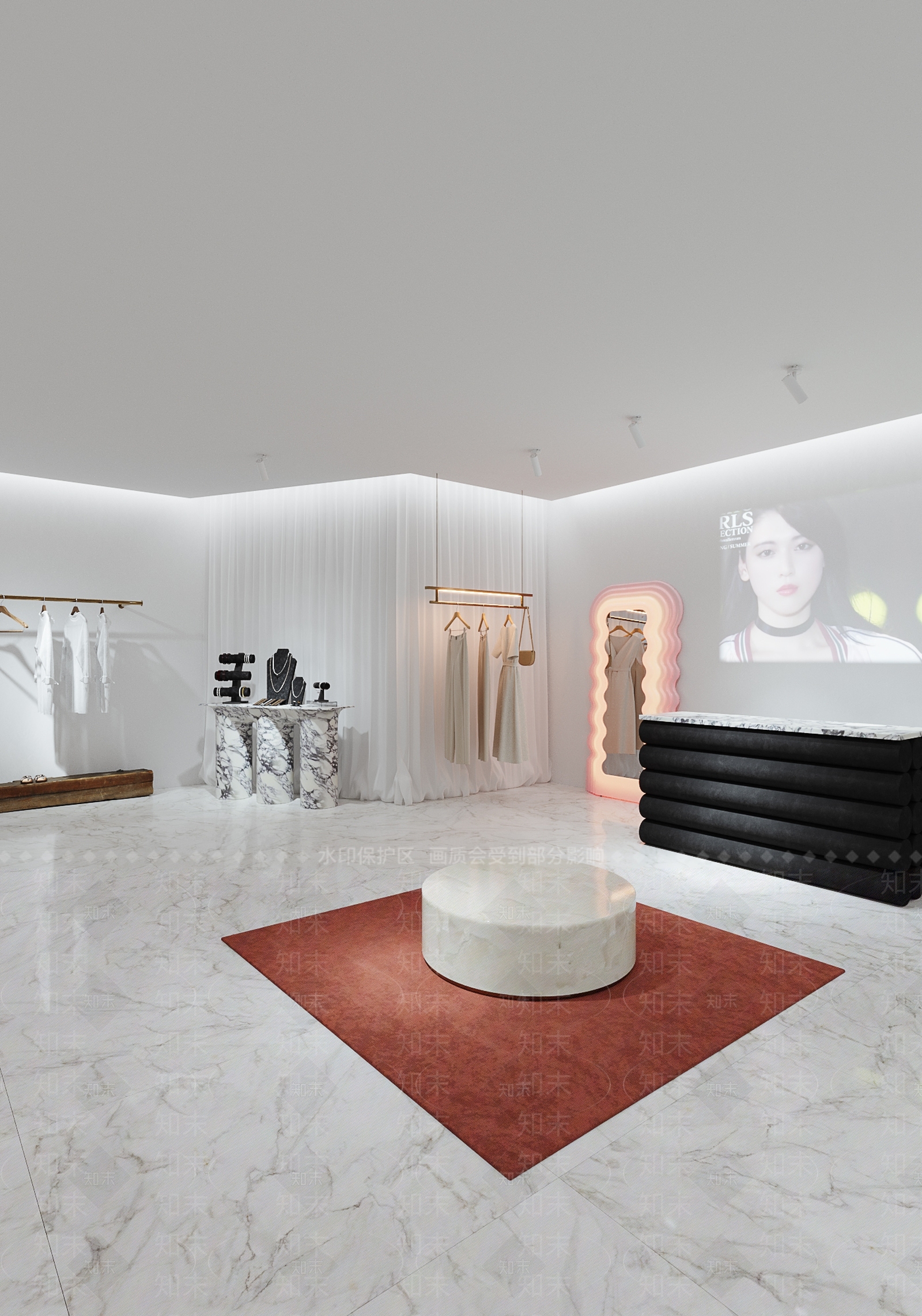 现代极简服装店3D模型下载【ID:1201178692】