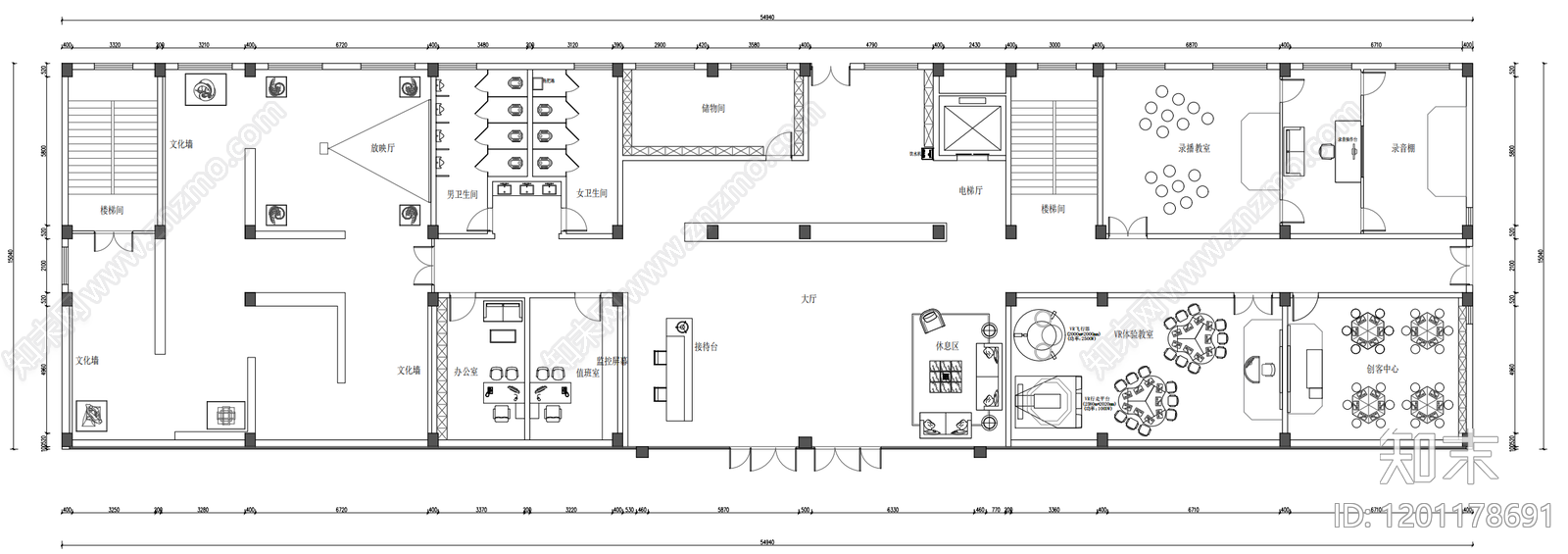 现代学校cad施工图下载【ID:1201178691】