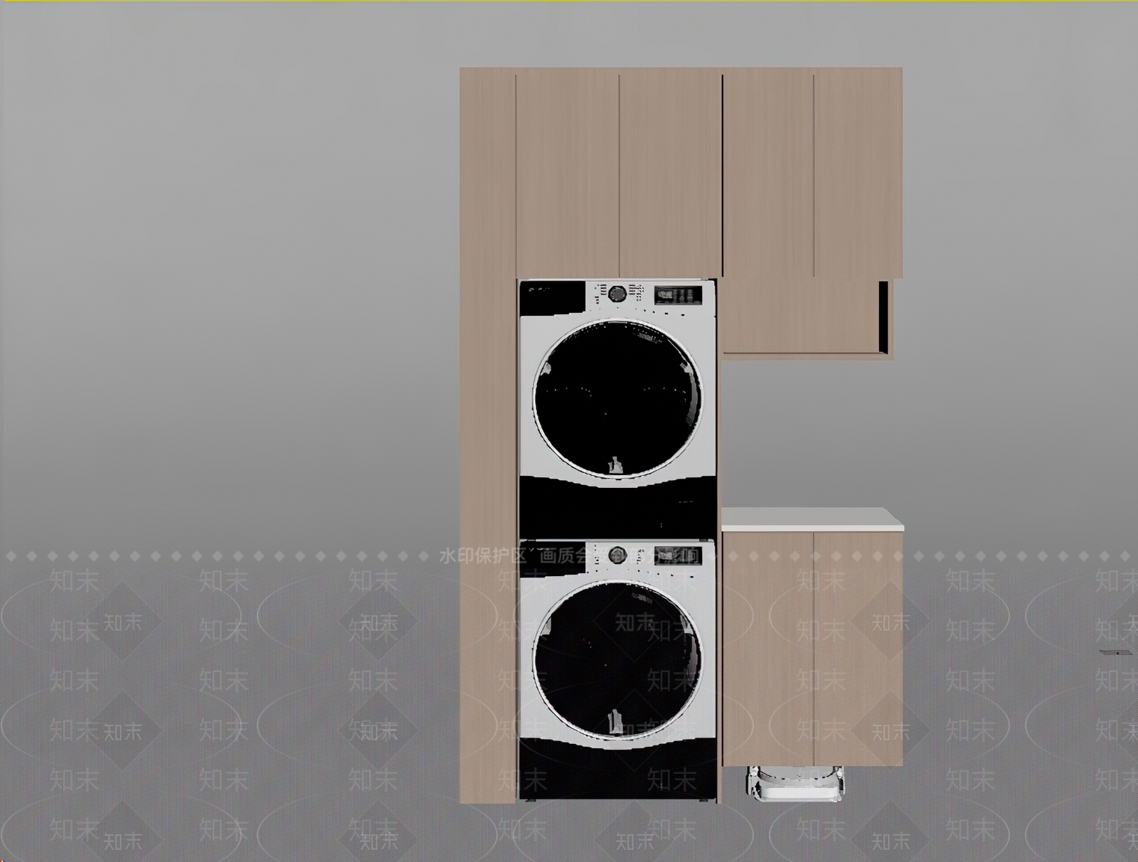 现代洗衣机柜SU模型下载【ID:1201178812】