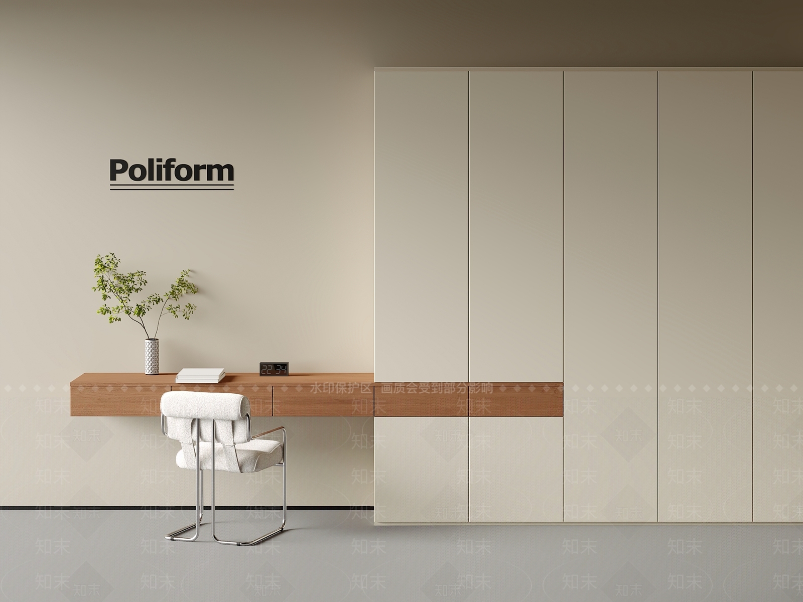 现代中古书桌椅SU模型下载【ID:1201179140】