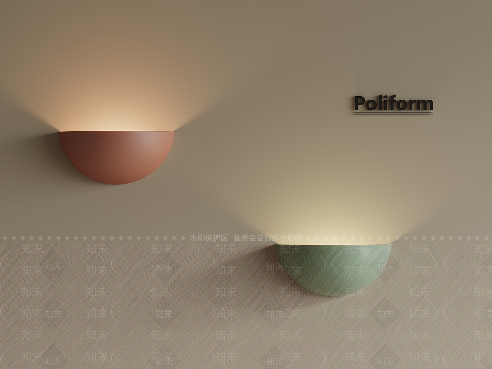 现代奶油壁灯3D模型下载【ID:1201180660】