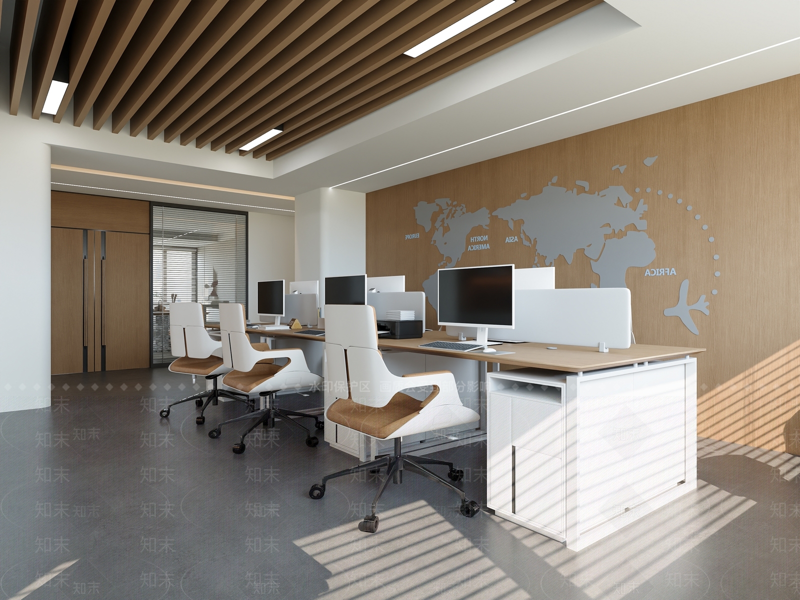 现代简约办公室3D模型下载【ID:1201181415】