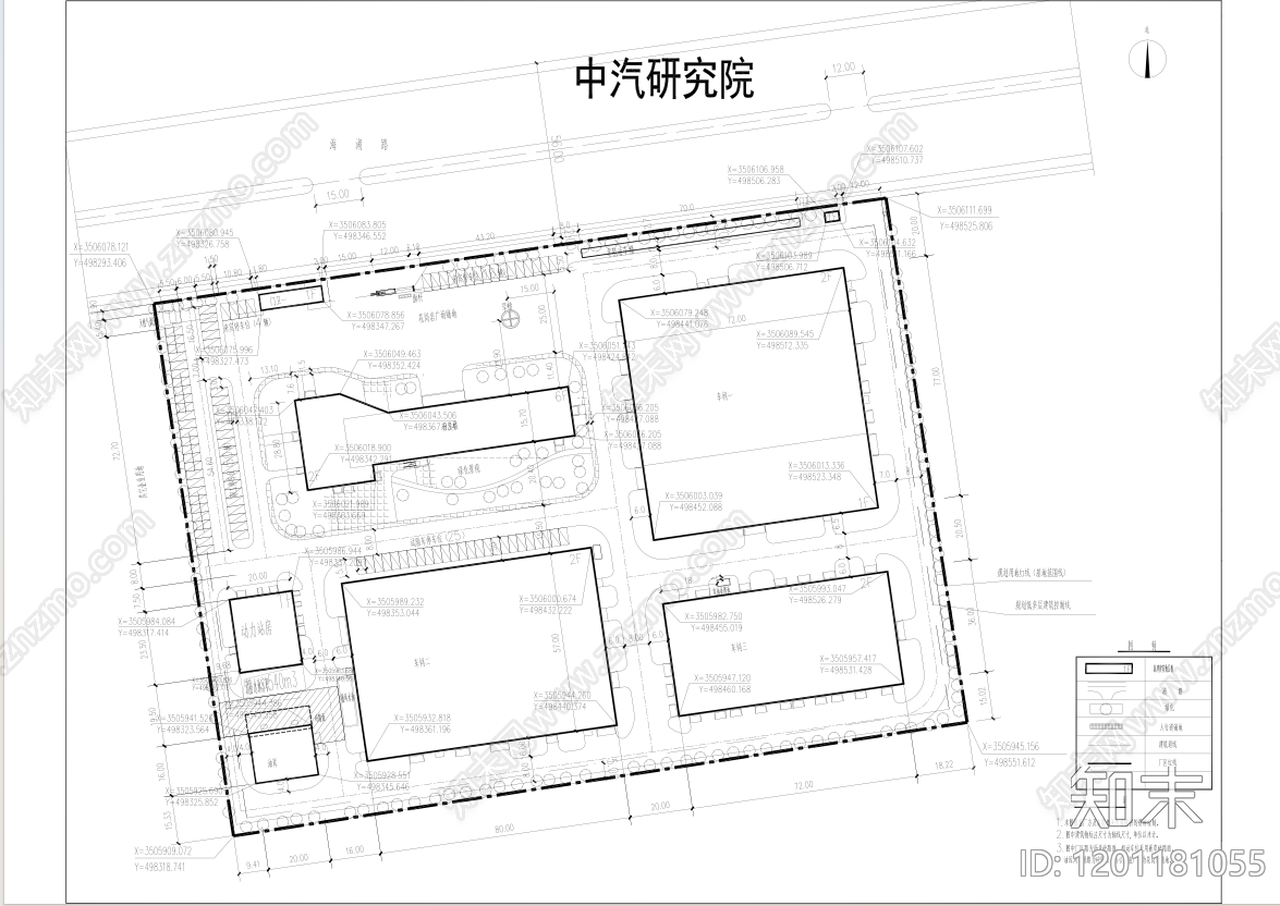 现代产业园建筑cad施工图下载【ID:1201181055】