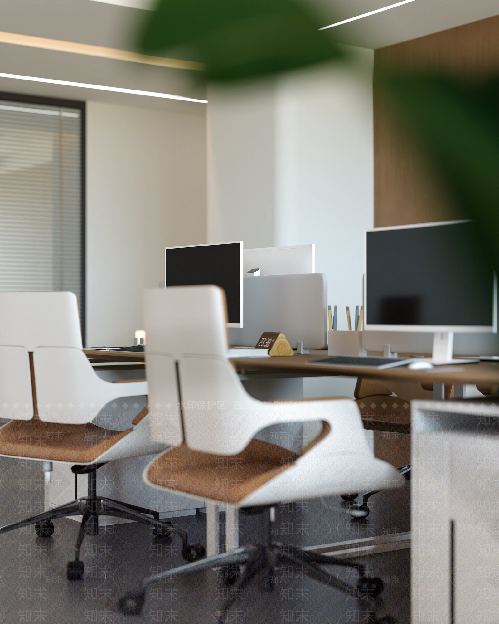 现代简约办公桌椅3D模型下载【ID:1201182042】
