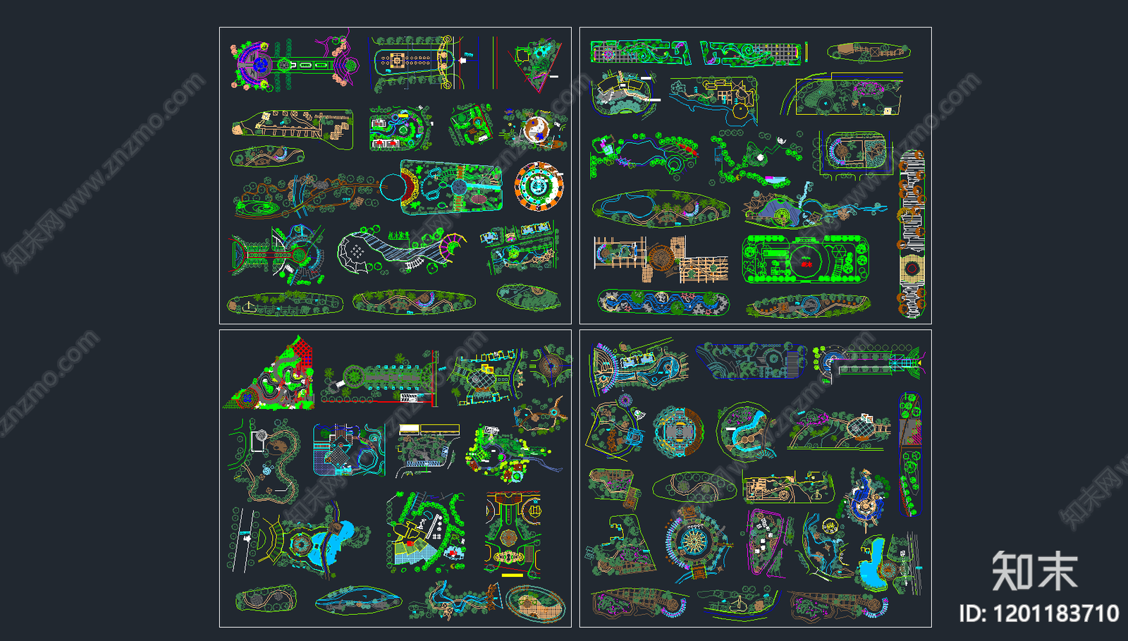 现代综合景观小品施工图下载【ID:1201183710】