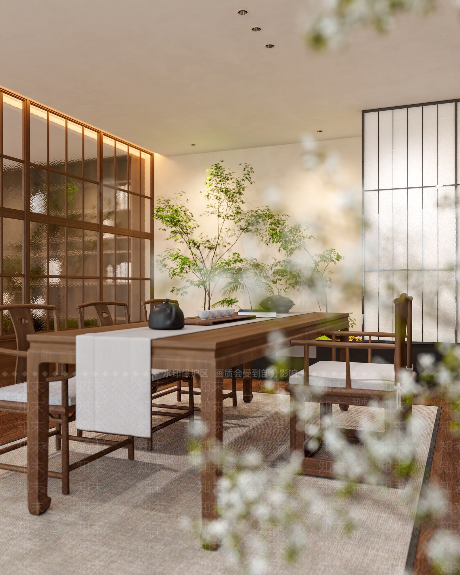 新中式中式茶室3D模型下载【ID:1201184094】
