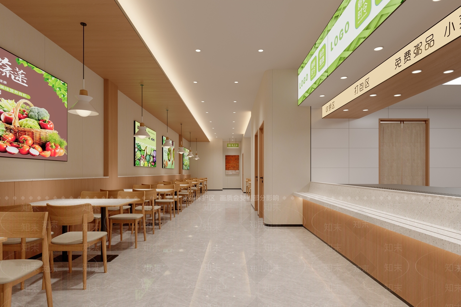 现代自助餐厅3D模型下载【ID:1215193673】