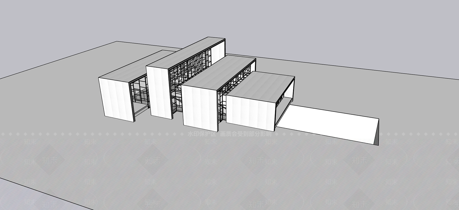 现代极简小公建SU模型下载【ID:1201192308】