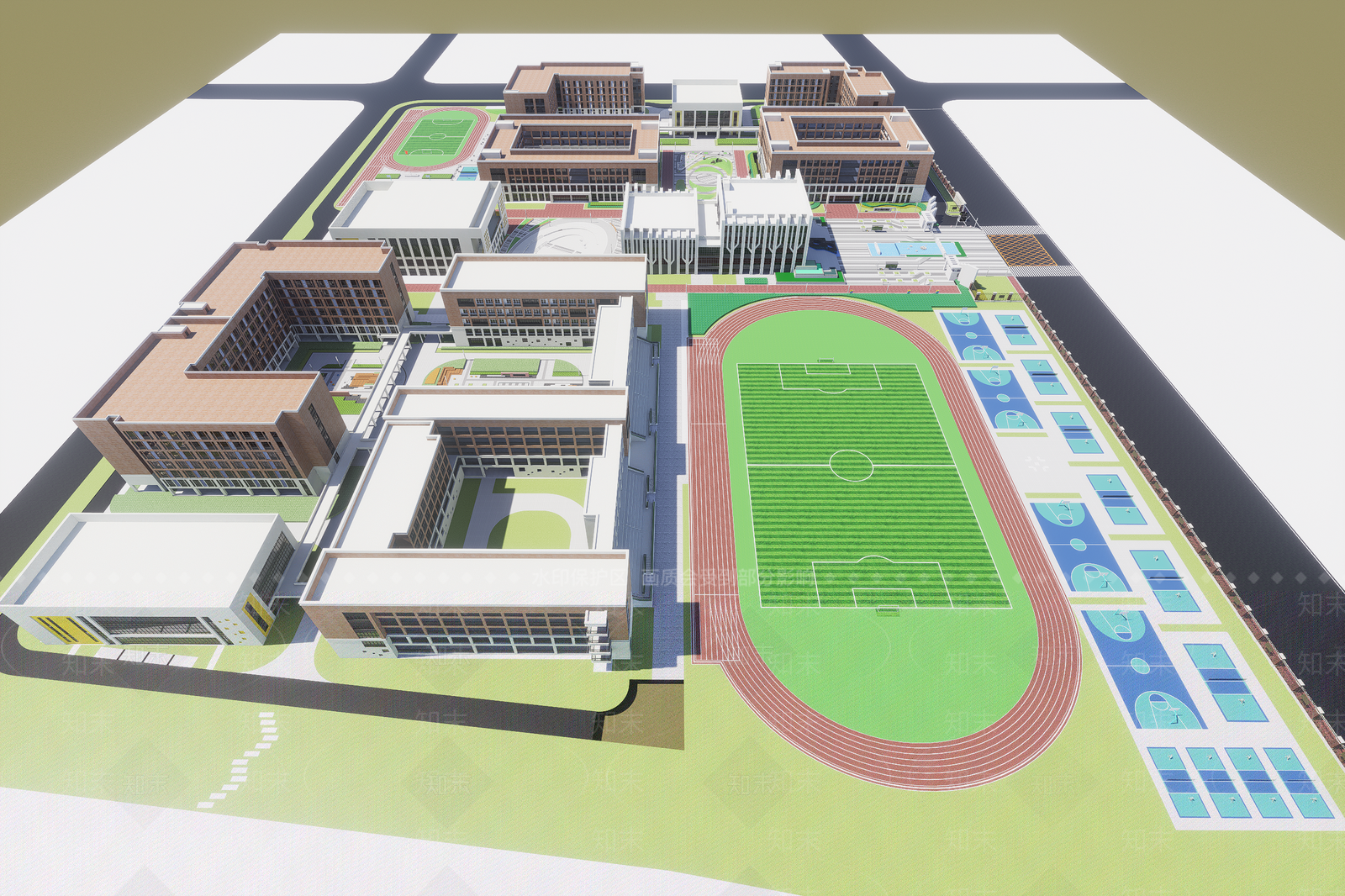 现代学校建筑SU模型下载【ID:1201192489】