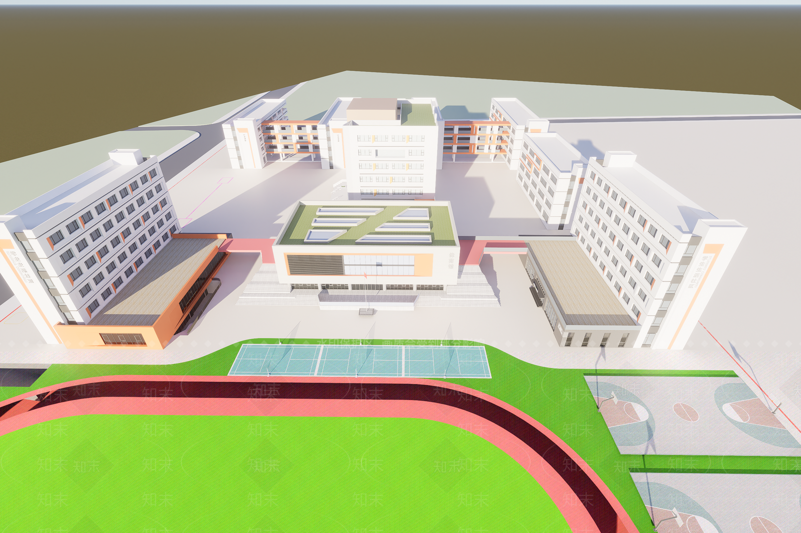 现代学校建筑SU模型下载【ID:1201192718】