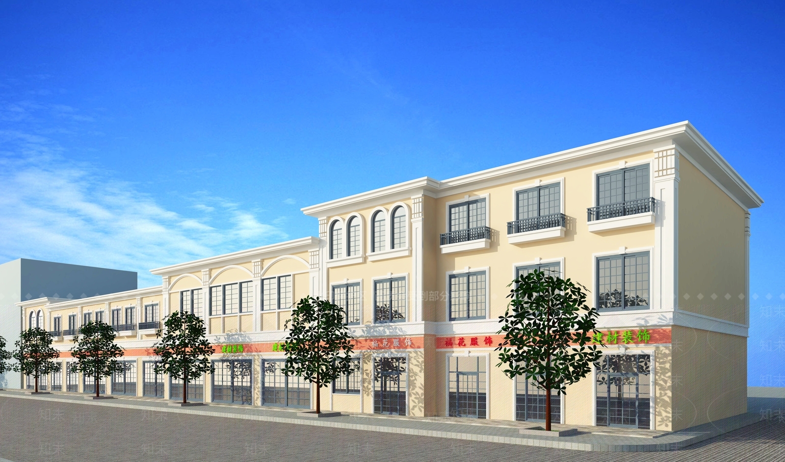 简欧商业建筑SU模型下载【ID:1201342073】