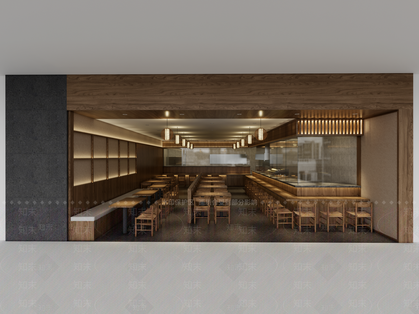 新中式现代快餐店SU模型下载【ID:1201196265】