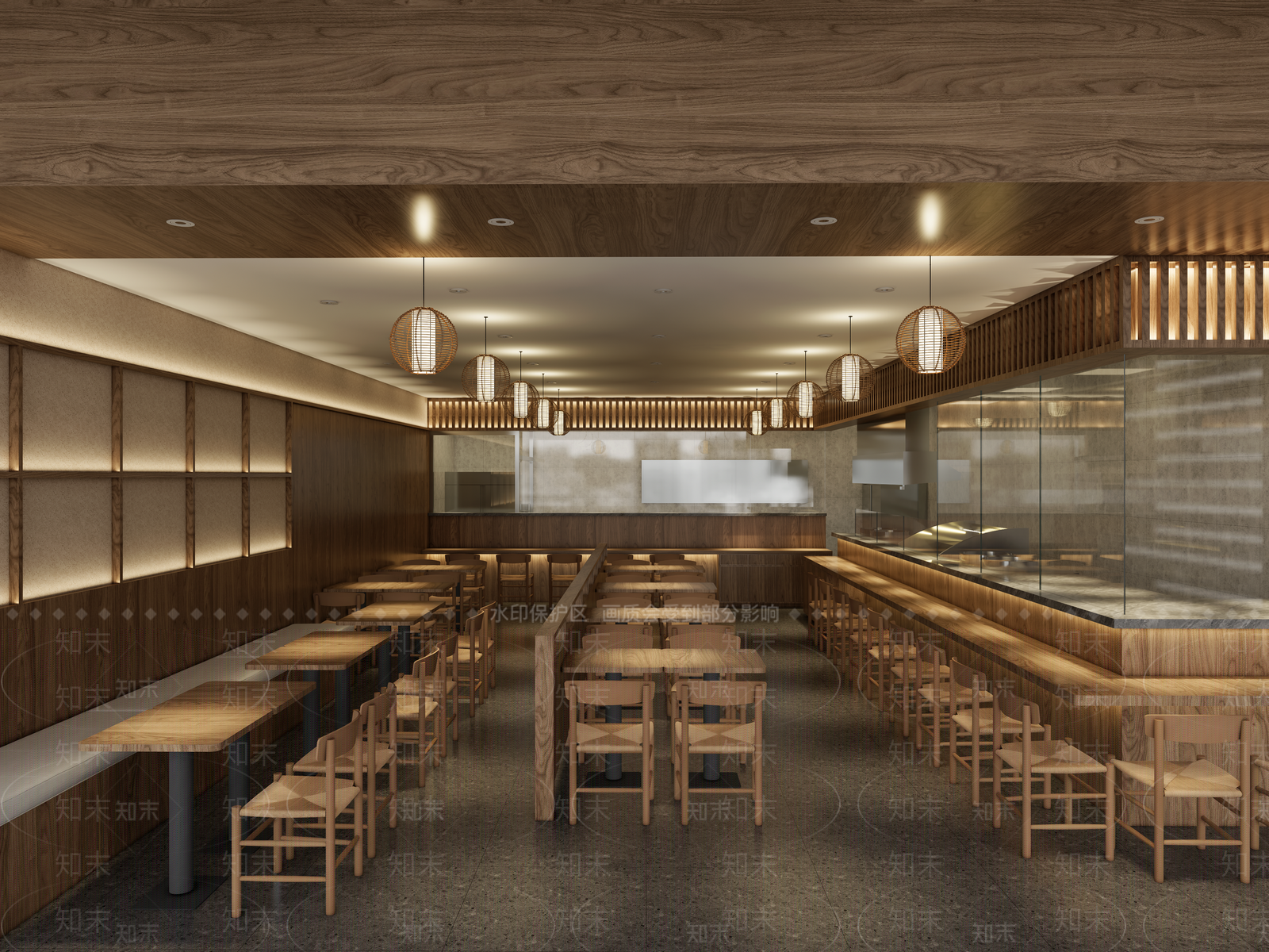 新中式现代快餐店SU模型下载【ID:1201196265】
