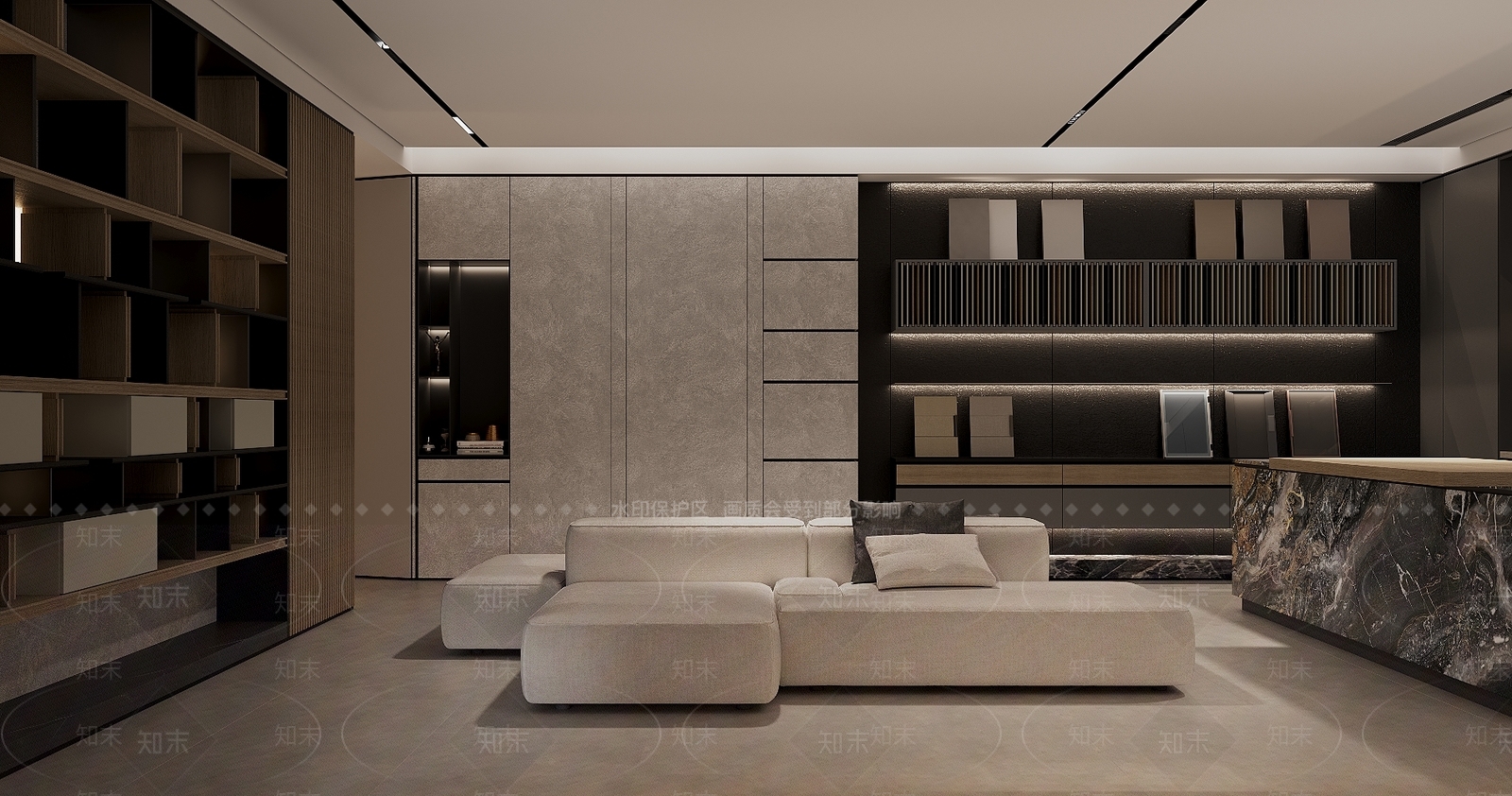 现代办公大厅3D模型下载【ID:1201197503】