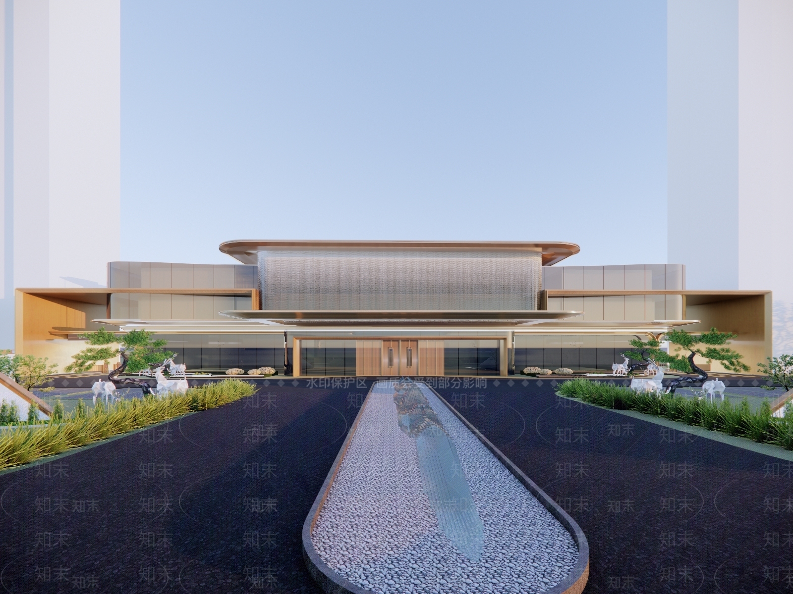 现代售楼处建筑SU模型下载【ID:1201197743】