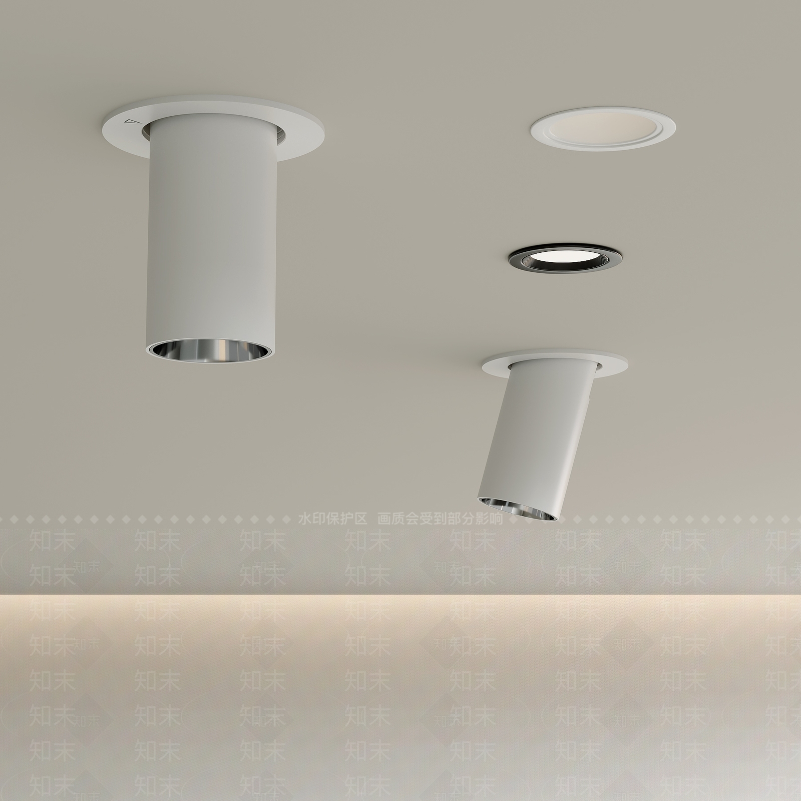 现代简约筒灯射灯SU模型下载【ID:1201198357】