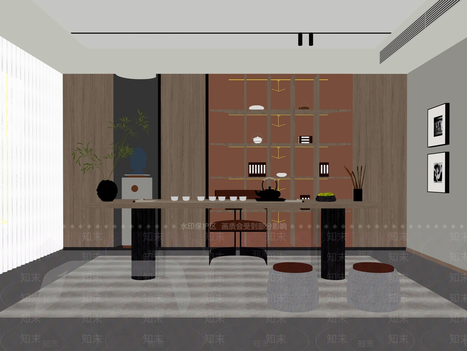 新中式中式茶桌椅3D模型下载【ID:1201198364】