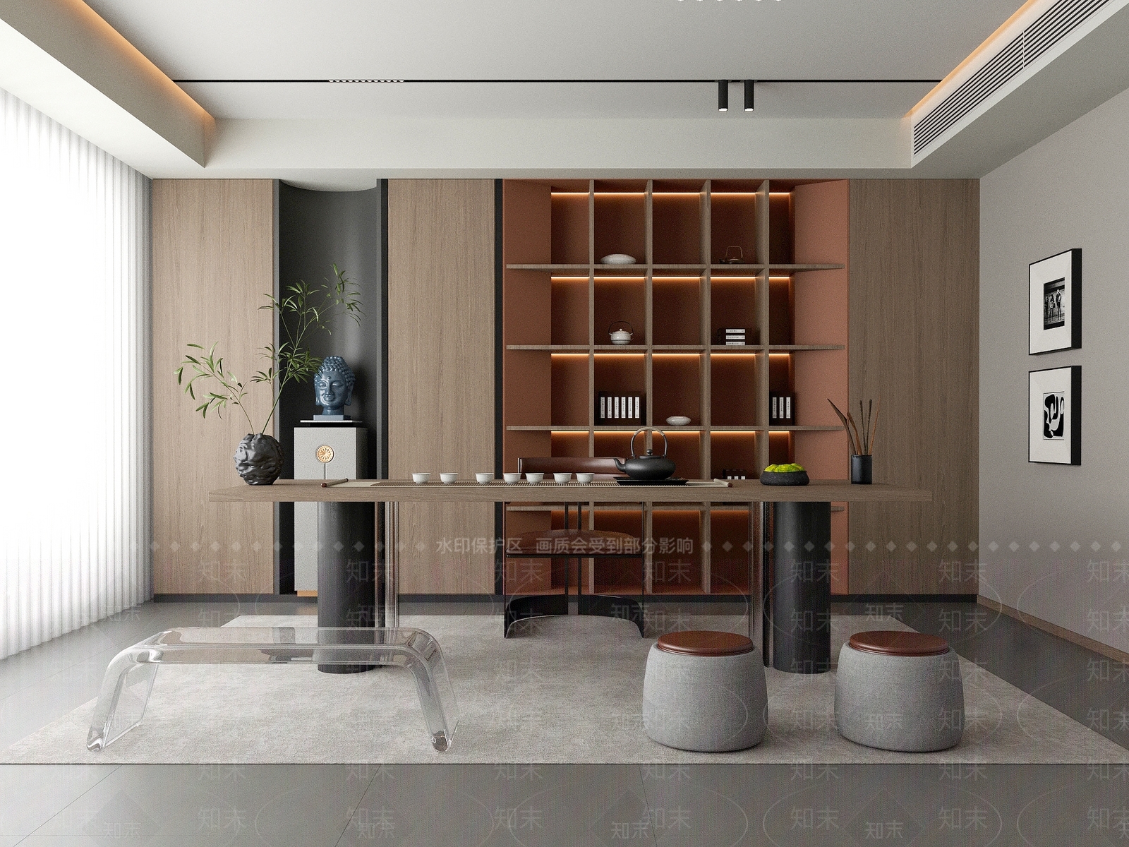 新中式中式茶桌椅3D模型下载【ID:1201198364】