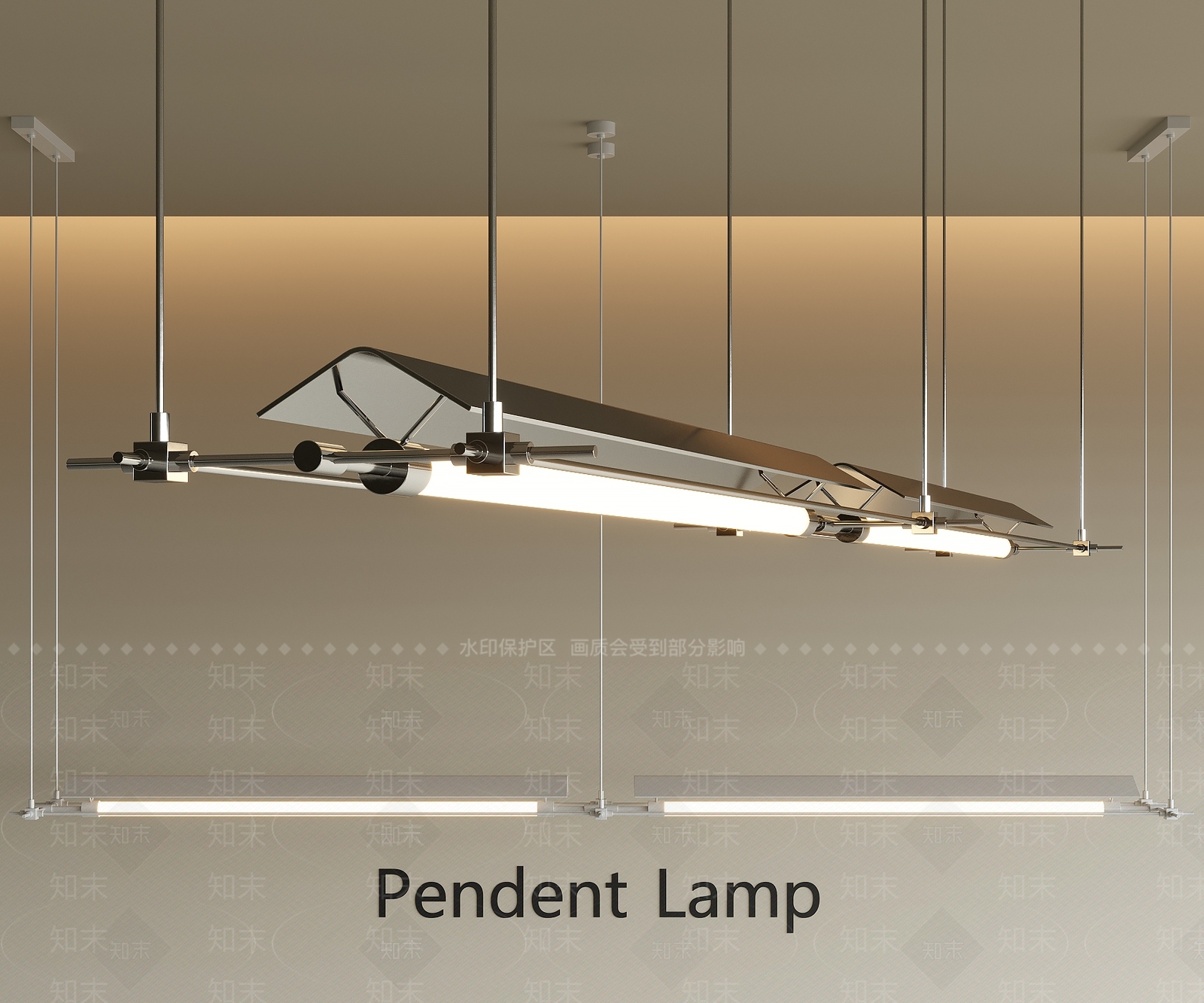 现代极简餐厅吊灯3D模型下载【ID:1201198555】