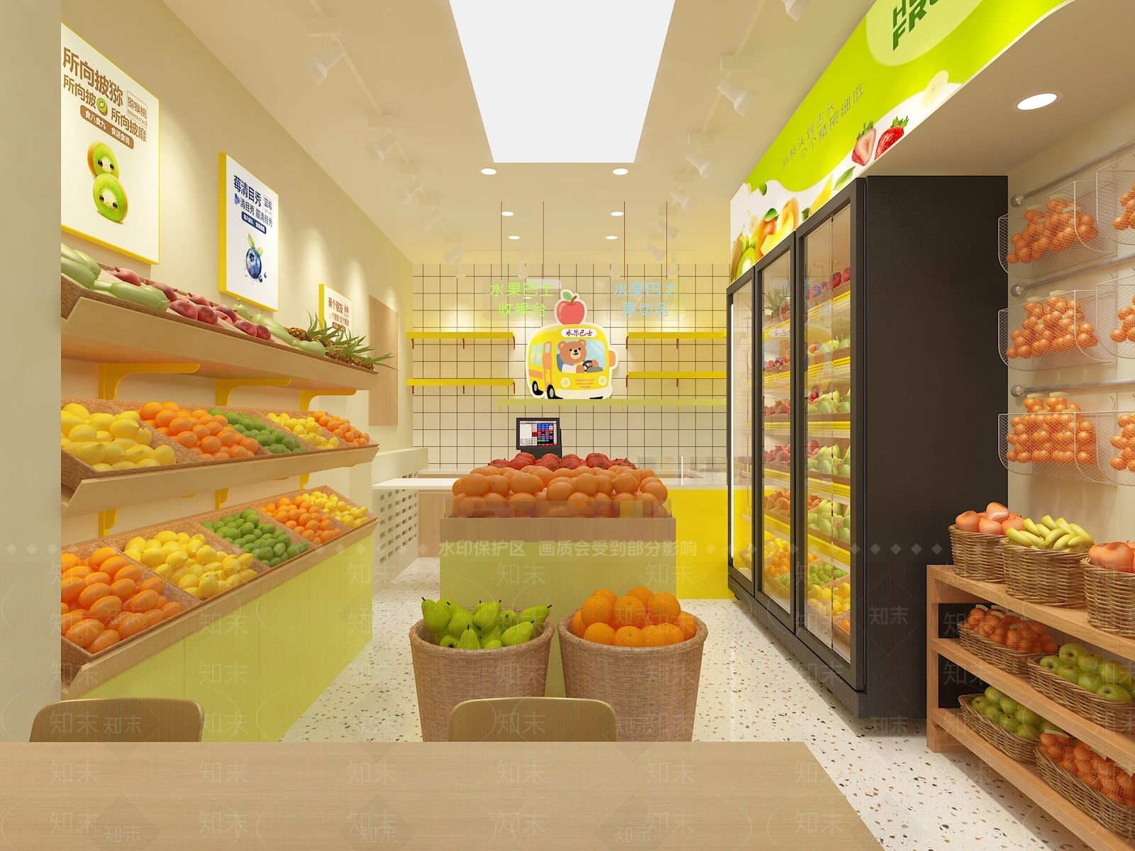现代水果店3D模型下载【ID:1201198996】