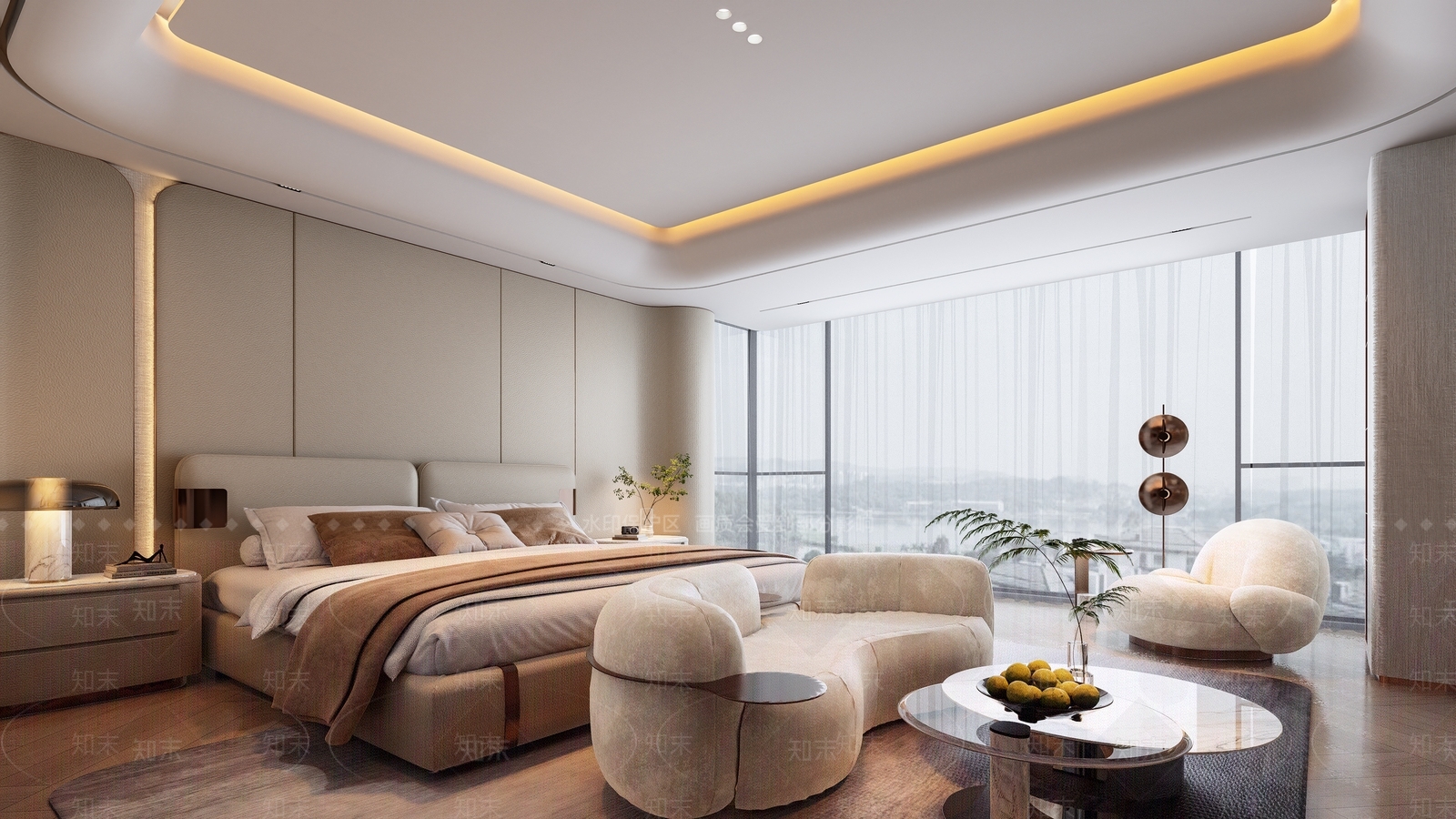 现代简约双人卧室SU模型下载【ID:1201199791】