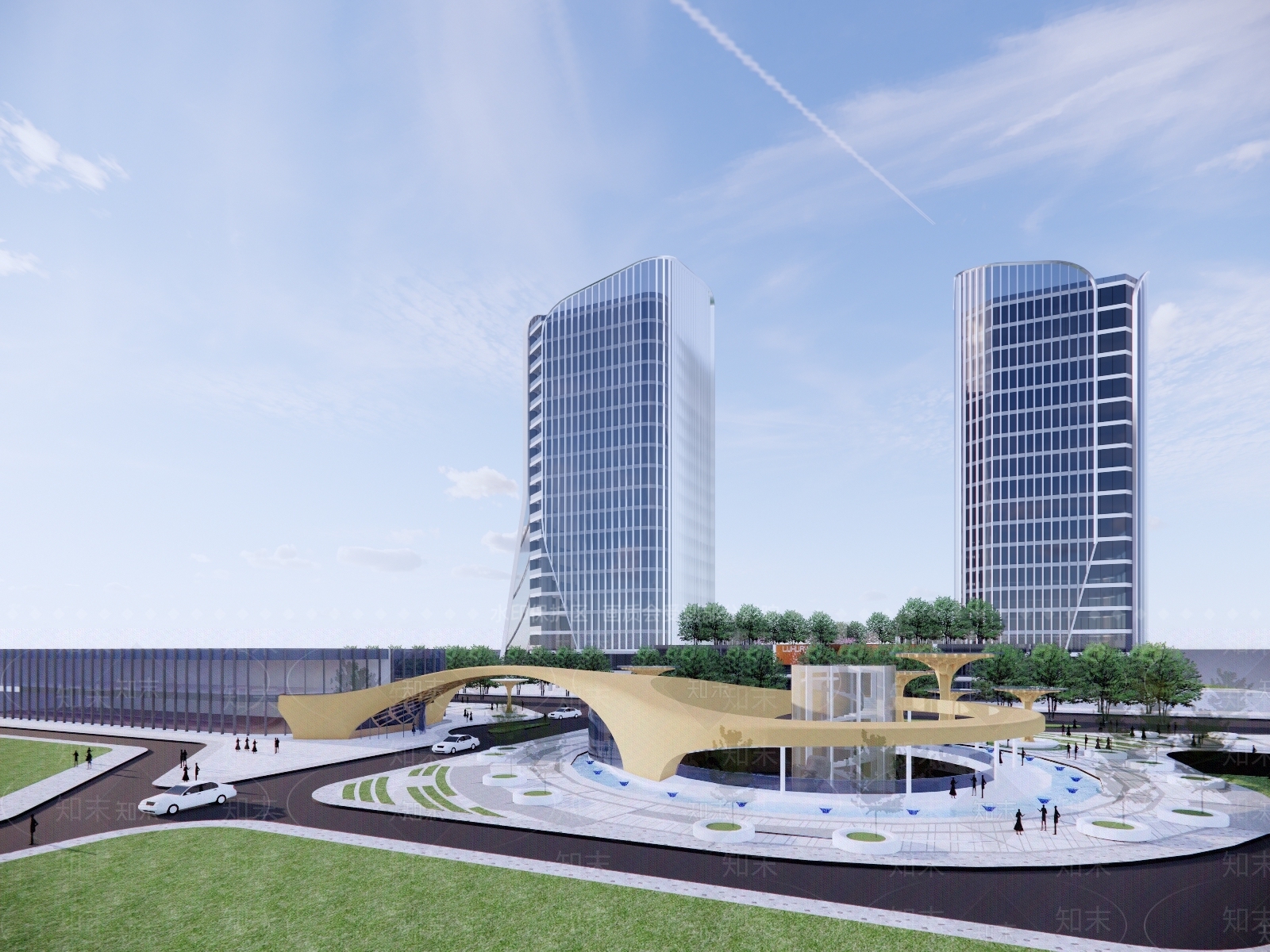 现代办公楼SU模型下载【ID:1201202259】