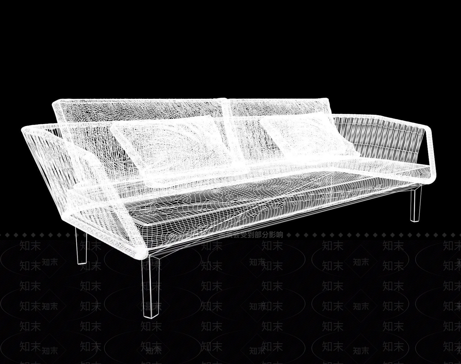 新中式侘寂双人沙发3D模型下载【ID:1201202985】