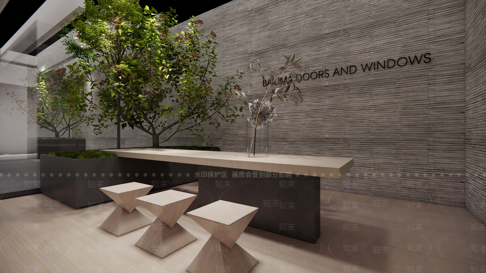 现代门窗展厅SU模型下载【ID:1201204195】