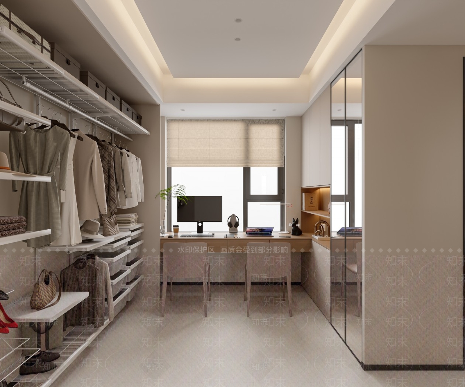 现代衣帽间3D模型下载【ID:1201204242】